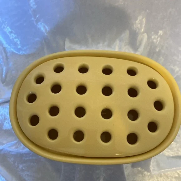 Southern Living at Home yellow ceramic oval flower frog. - Picture 4 of 6